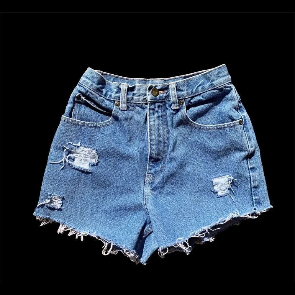Eddie Bauer Vintage High Waisted Distressed Denim shorts